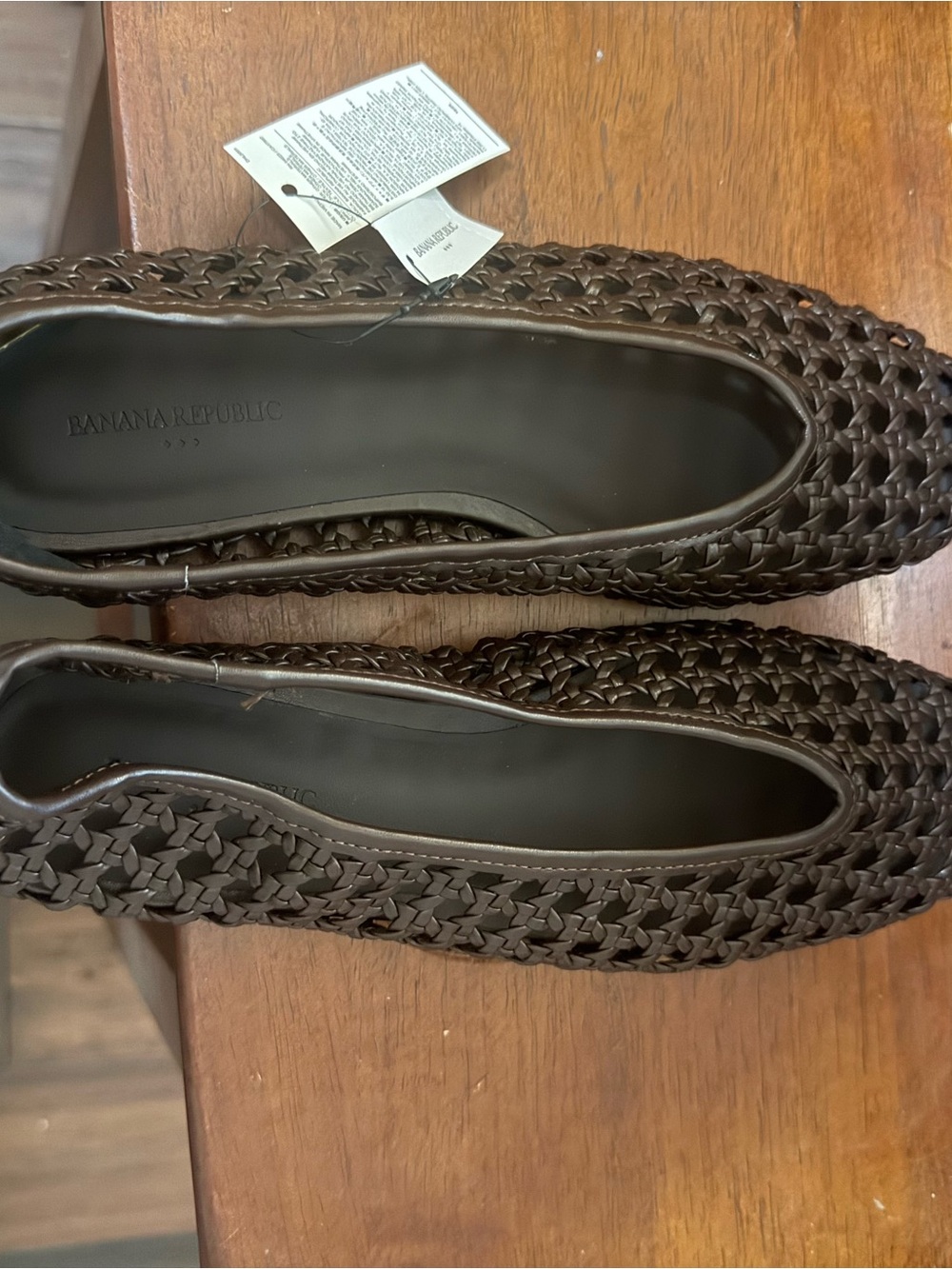 Banana Republic Dark Brown Woven Slip-On Flats